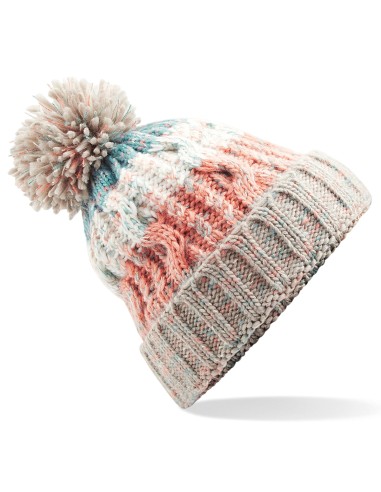 BEE-B486-Corkscrew Pom Pom Beanie
