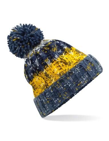 BEE-B486-Corkscrew Pom Pom Beanie