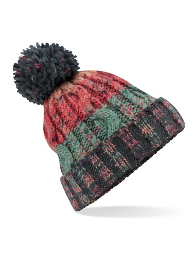 BEE-B486-Corkscrew Pom Pom Beanie