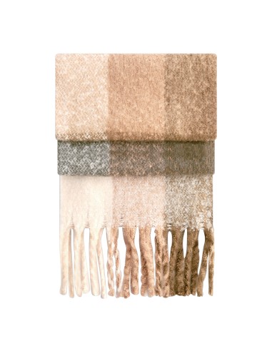 BEE-B494R-Fluffy Check Scarf