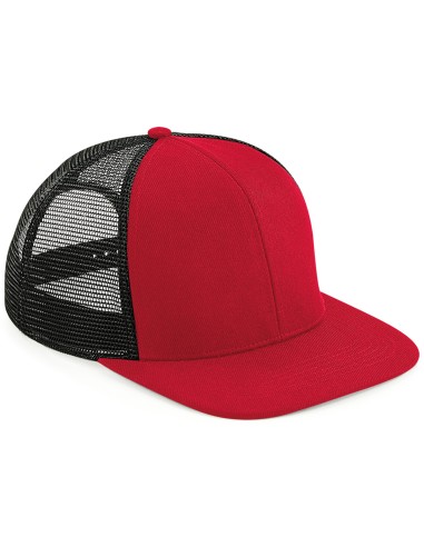 BEE-B664-Original Flat Peak 6 Panel Trucker Cap