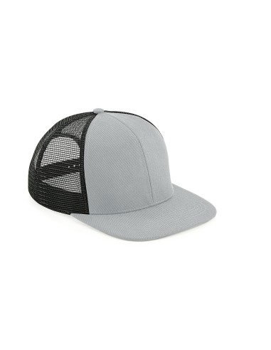 BEE-B664-Original Flat Peak 6 Panel Trucker Cap