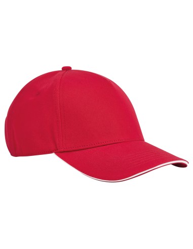 BEE-B825C-EarthAware® Classic Organic Cotton 5 Panel Cap - Sandwich Peak