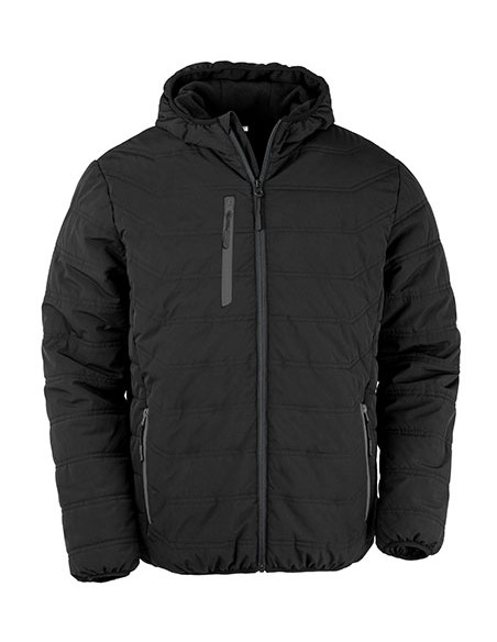 R-R240X-Recycled Black Compass Padded Winter Jacket