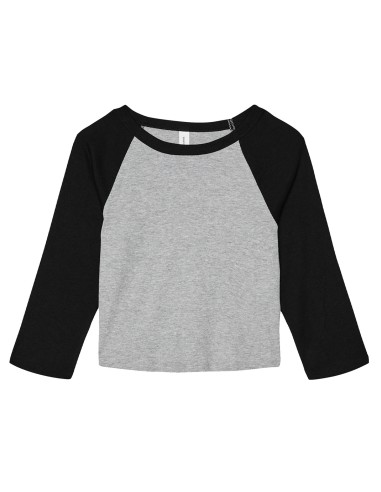 BEL-1200-Womens Micro Rib 3/4 Raglan Baby Tee