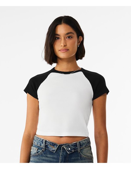 BEL-1201-Womens Micro Rib Raglan Baby Tee