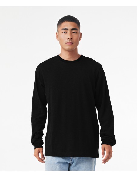 BEL-3501-T-shirt unisexe en jersey col rond manches longues