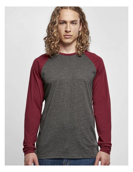 BUI-BB023-Mens Contrast Raglan Longsleeve T-Shirt