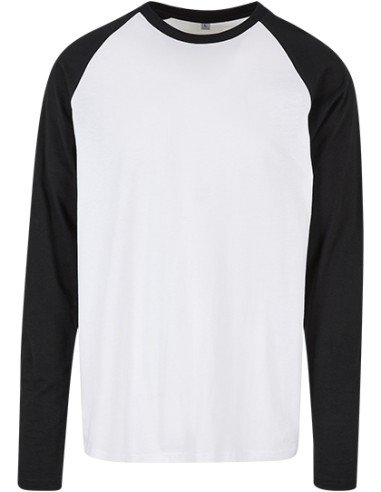 BUI-BB023-Mens Contrast Raglan Longsleeve T-Shirt
