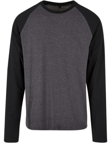 BUI-BB023-Mens Contrast Raglan Longsleeve T-Shirt