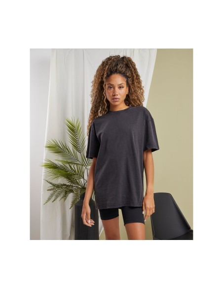 BUI-BY270-Ladies Oversized Acid Wash Tee