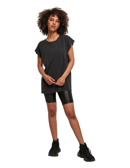 BUI-BY053-Ladies Acid Washed Extended Shoulder Tee