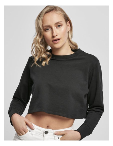 BUI-BY131-Ladies Terry Cropped Crew