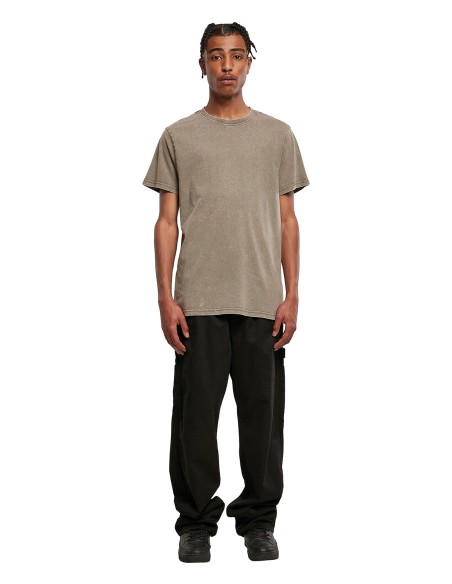 BUI-BY190-Acid Washed Round Neck Tee