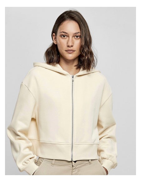 BUI-BY237-Ladies Short Oversized Zip Jacket