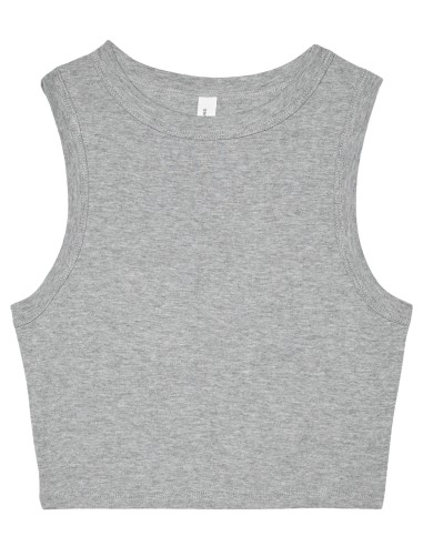 BEL-1013-Débardeur femme court musculaire à micro-côte