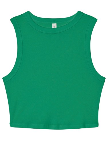 BEL-1013-Débardeur femme court musculaire à micro-côte