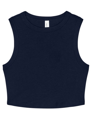 BEL-1013-Débardeur femme court musculaire à micro-côte