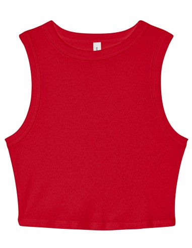 BEL-1013-Débardeur femme court musculaire à micro-côte