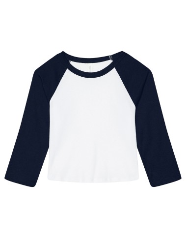 BEL-1200-Womens Micro Rib 3/4 Raglan Baby Tee