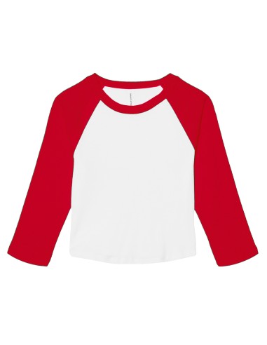 BEL-1200-Womens Micro Rib 3/4 Raglan Baby Tee