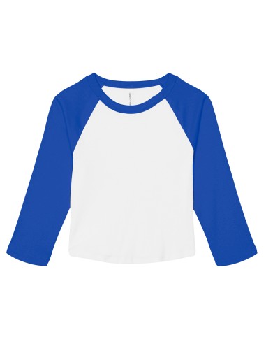 BEL-1200-Womens Micro Rib 3/4 Raglan Baby Tee