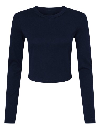 BEL-1501-Womens Micro Rib Long Sleeve Baby Tee