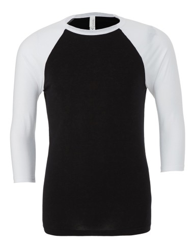 BEL-3200-T-shirt base-ball manches trois-quarts en triple mélange unisexe