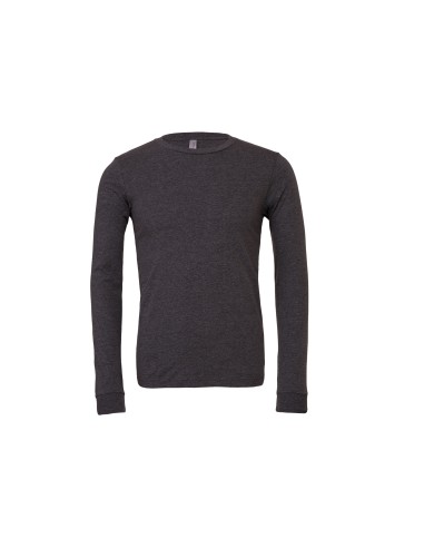 BEL-3501-T-shirt unisexe en jersey col rond manches longues