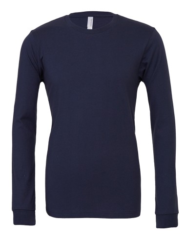 BEL-3501-T-shirt unisexe en jersey col rond manches longues