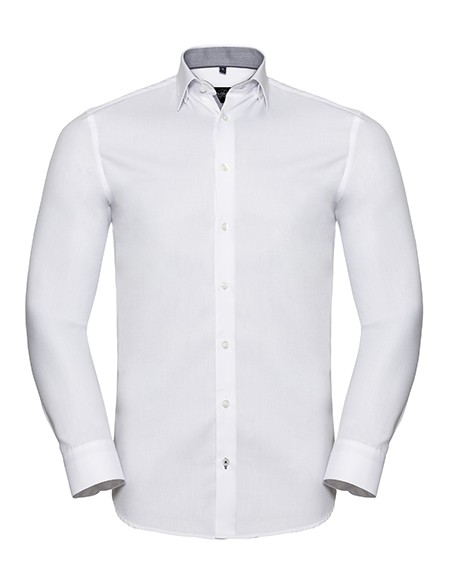 R-R-964M-0-Mens L/S Tailored Contrast Herringbone Shirt