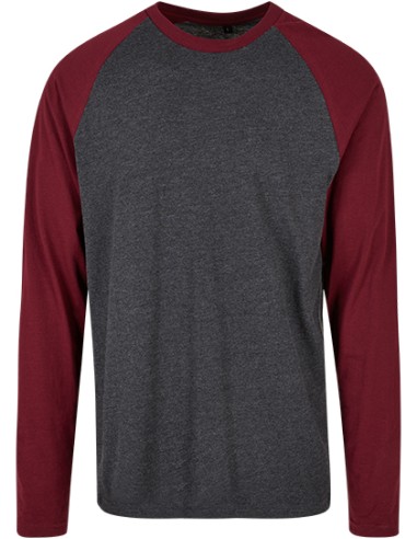 BUI-BB023-Mens Contrast Raglan Longsleeve T-Shirt