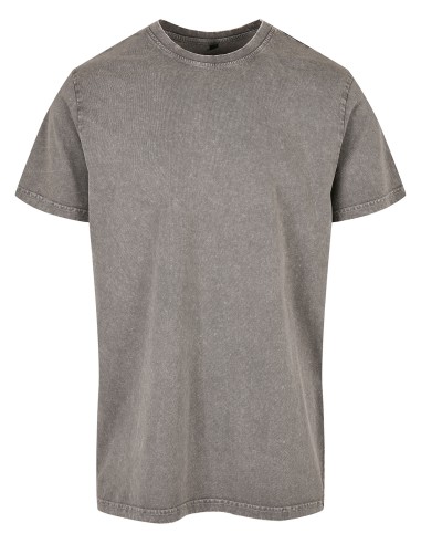 BUI-BY190-Acid Washed Round Neck Tee