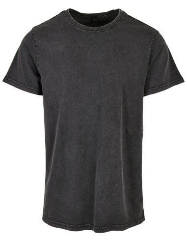 BUI-BY190-Acid Washed Round Neck Tee