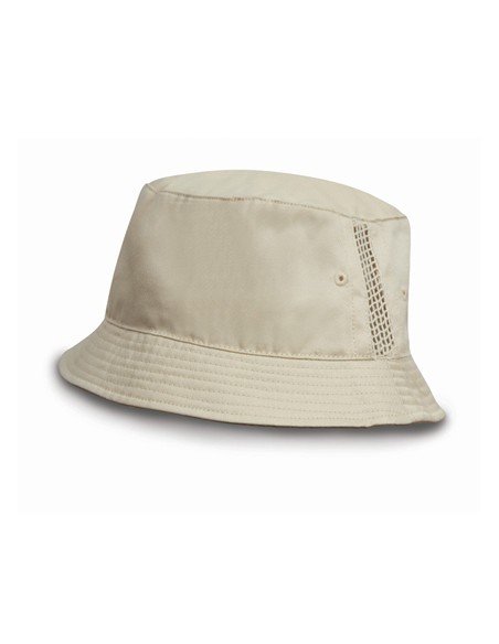 R-RC045X-Deluxe Washed Cotton Bucket Hat With Side Mesh Panels