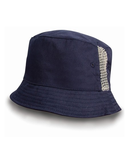 R-RC045X-Deluxe Washed Cotton Bucket Hat With Side Mesh Panels