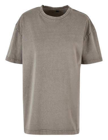 BUI-BY270-Ladies Oversized Acid Wash Tee