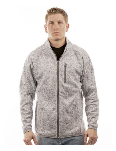 BUR-3901-Mens Full Zip Sweater Knit Jacket