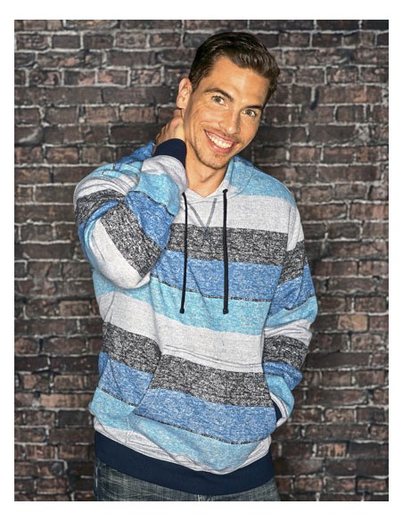 BUR-8603-Printed Striped Marl Pullover