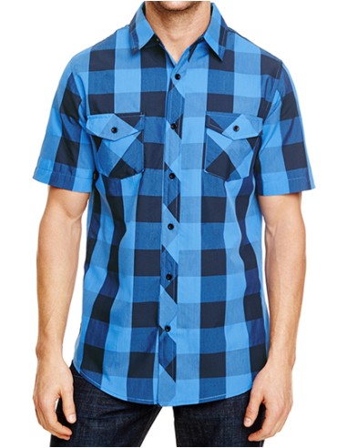 BUR-9203-Buffalo Plaid Woven Shirt