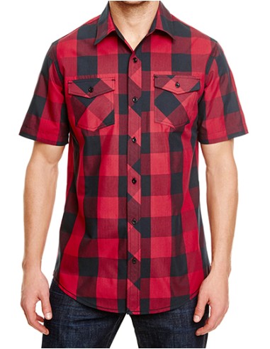 BUR-9203-Buffalo Plaid Woven Shirt