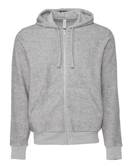 B-3339-Sweat-shirt à capuche zippé unisexe avec finition peu de pêche