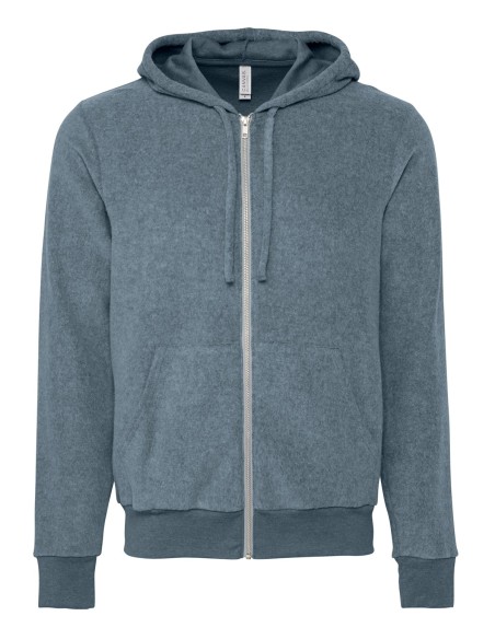 B-3339-Sweat-shirt à capuche zippé unisexe avec finition peu de pêche
