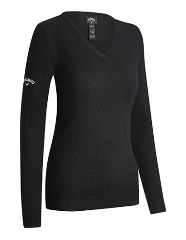 CAL-CGGF80L9-Ladies V-Neck Merino Sweater