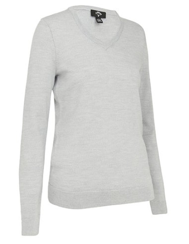 CAL-CGGF80L9-Ladies V-Neck Merino Sweater
