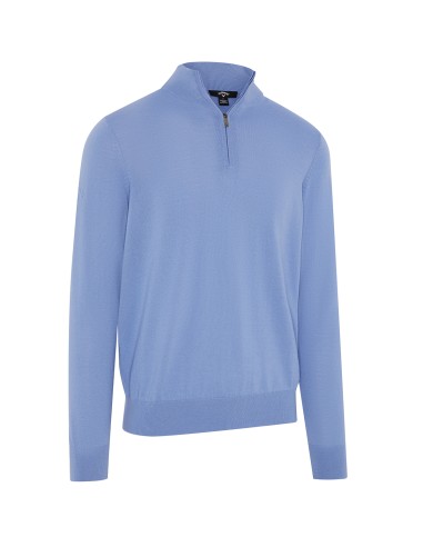 CAL-CGGFG0L2-Sweat à zip 1/4 en mélange mérinos