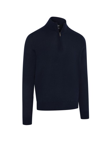 CAL-CGGFG0L2-Sweat à zip 1/4 en mélange mérinos