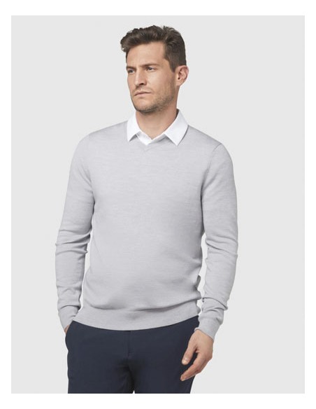 CAL-CGGS80Z2-Mens V-Neck Merino Sweater