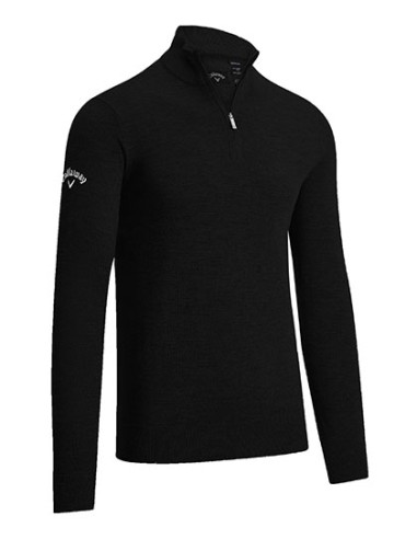 CAL-CGGS80Z3-Mens 1/4 Zipped Merino Sweater