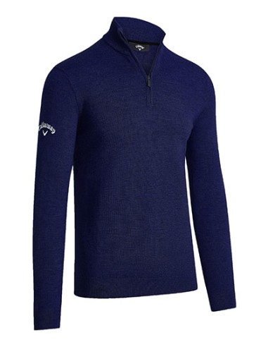 CAL-CGGS80Z3-Mens 1/4 Zipped Merino Sweater